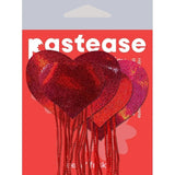 Pastease Red Holographic Heart W/ Tassel Fringe Intimates Adult Boutique