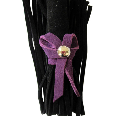Love Knot Mini Flogger w- Bow - Black w-Purple Bow Intimates Adult Boutique