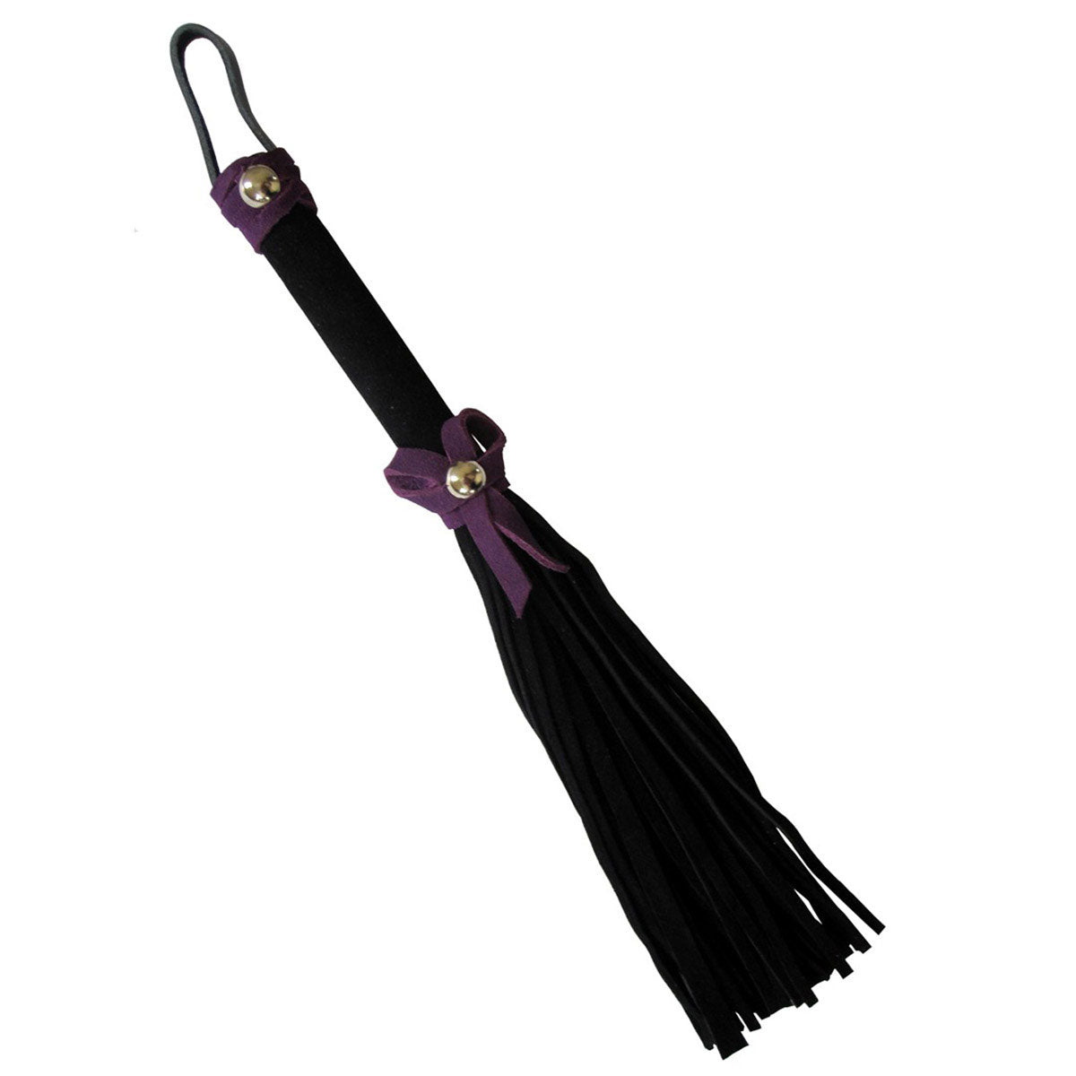 Love Knot Mini Flogger w- Bow - Black w-Purple Bow Intimates Adult Boutique