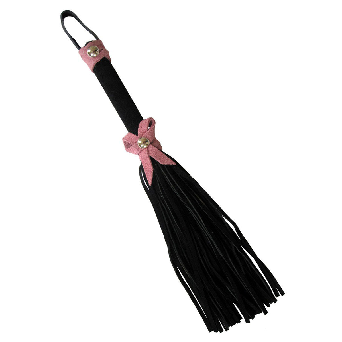 Love Knot Mini Flogger w- Bow - Black w-Pink Bow Intimates Adult Boutique