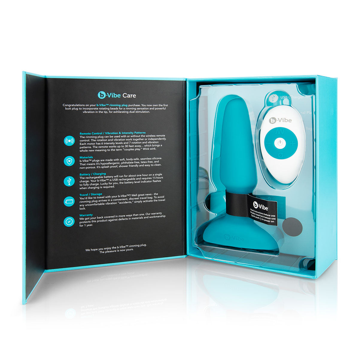 B-Vibe Rimming Butt Plug 2 - Teal | Anal Toys Intimates Adult Boutique