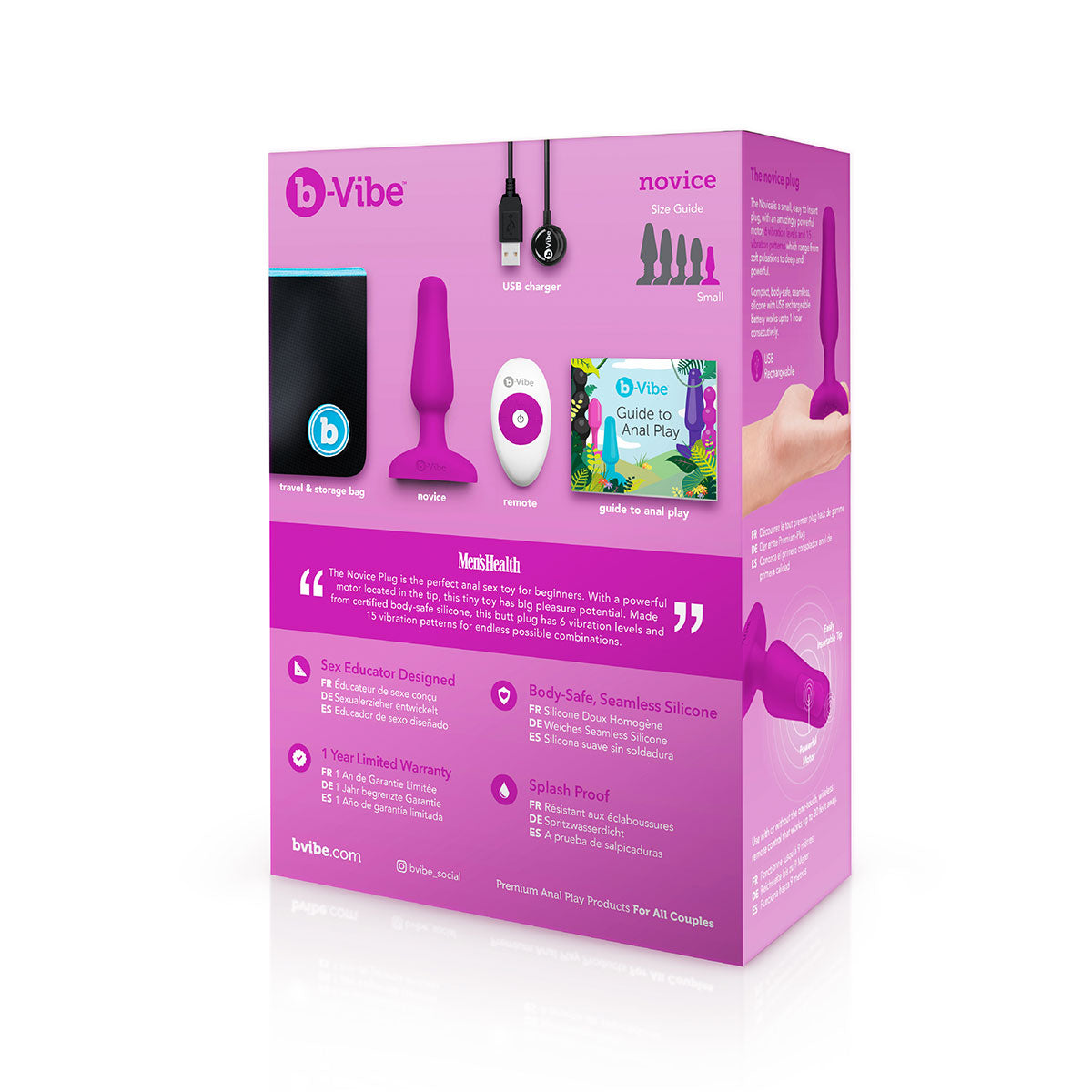 B-Vibe Novice Plug - Fuchsia | Anal Toys Intimates Adult Boutique