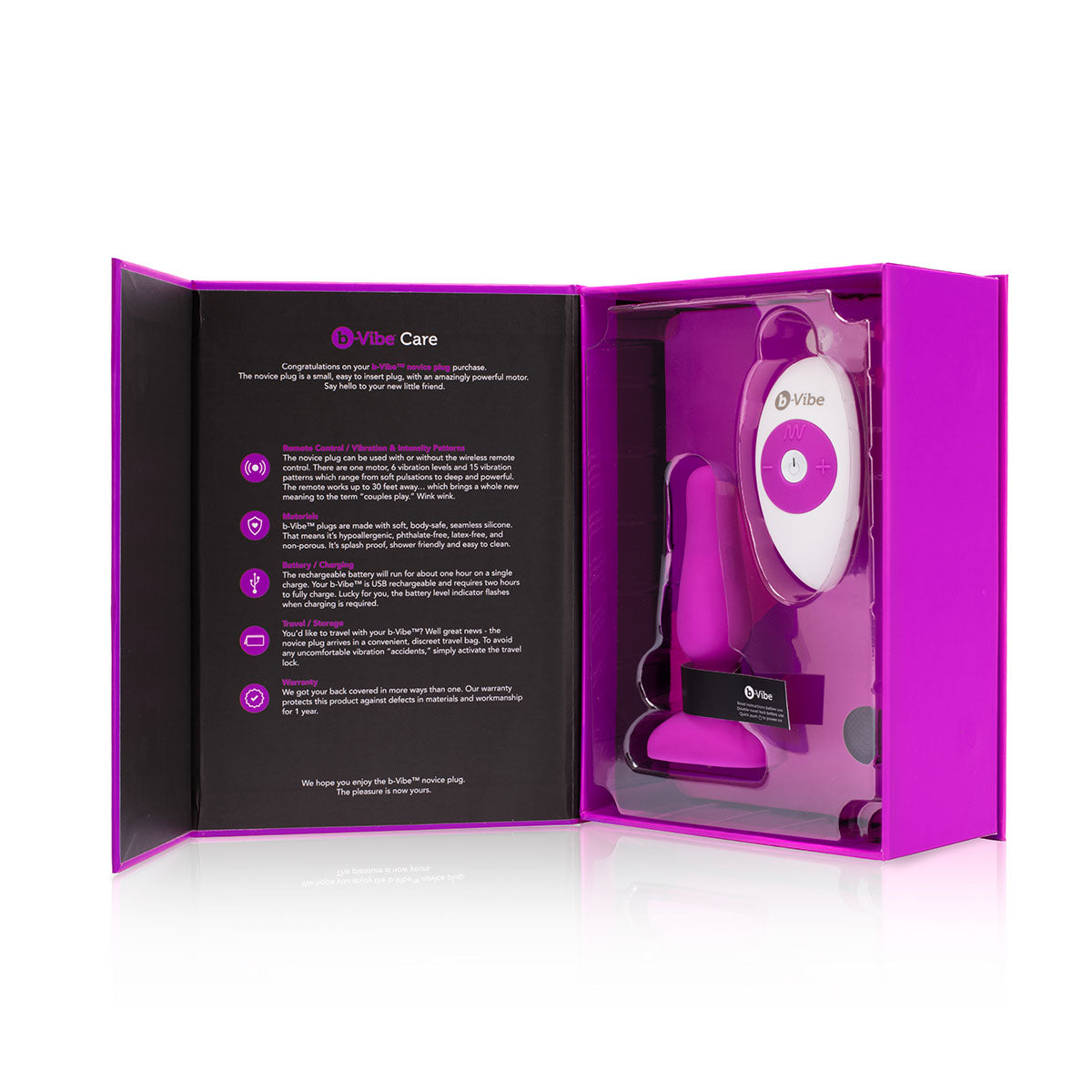 B-Vibe Novice Plug - Fuchsia | Anal Toys Intimates Adult Boutique