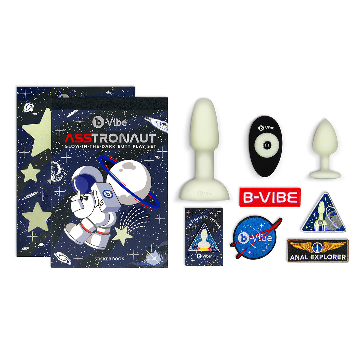 B-Vibe ASStronaut Glow-in-the-Dark Butt Set | Anal Toys Collection Intimates Adult Boutique