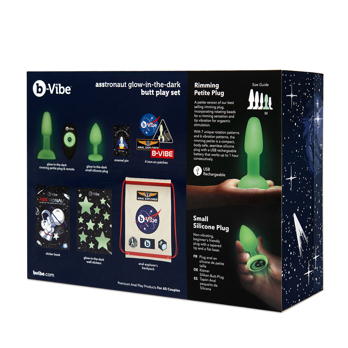 B-Vibe ASStronaut Glow-in-the-Dark Butt Set | Anal Toys Collection Intimates Adult Boutique