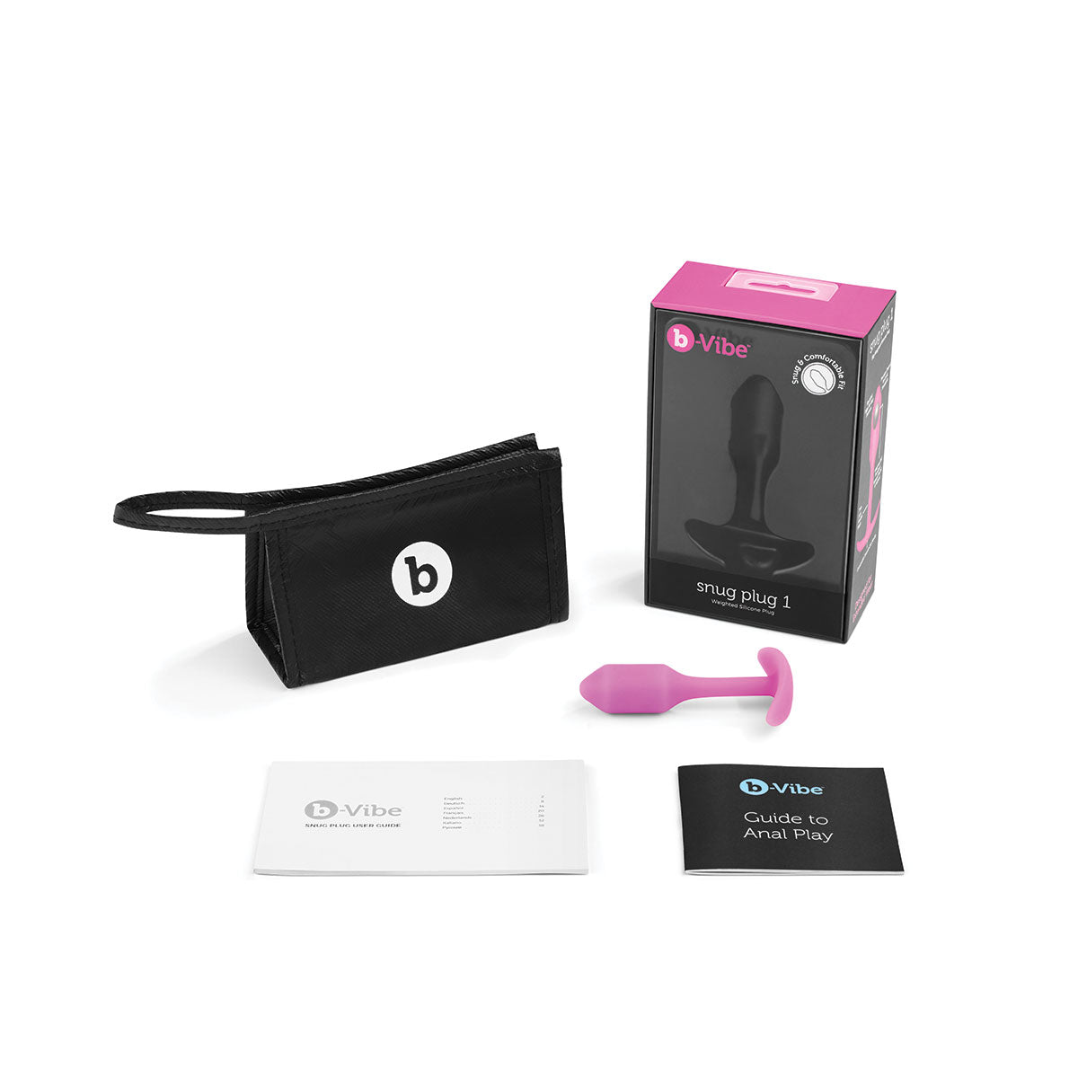 Small Fuchsia B-Vibe Snug Plug 1 in Anal Toys Category Intimates Adult Boutique