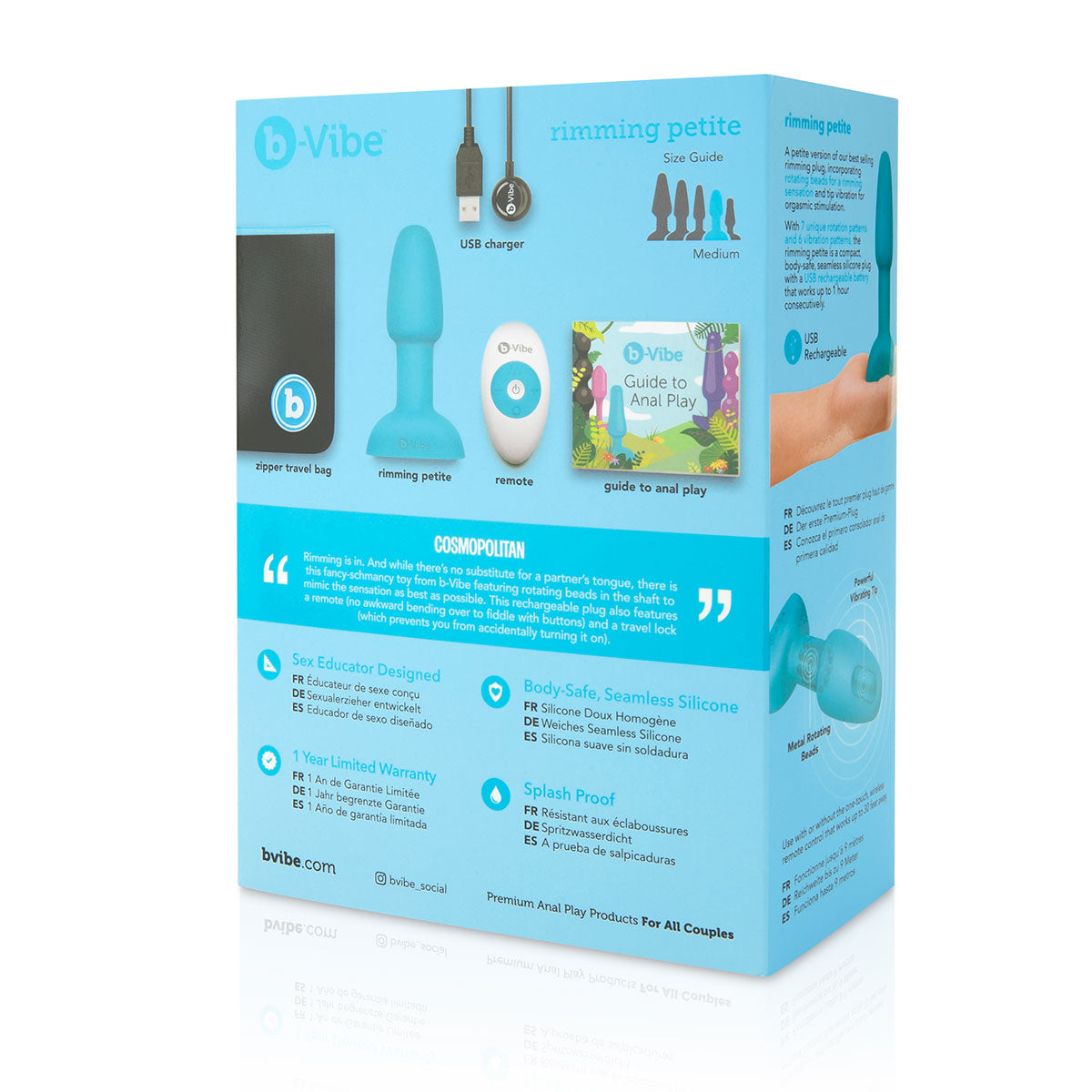 B-Vibe Rimming Petite Plug - Teal | Anal Toys Intimates Adult Boutique