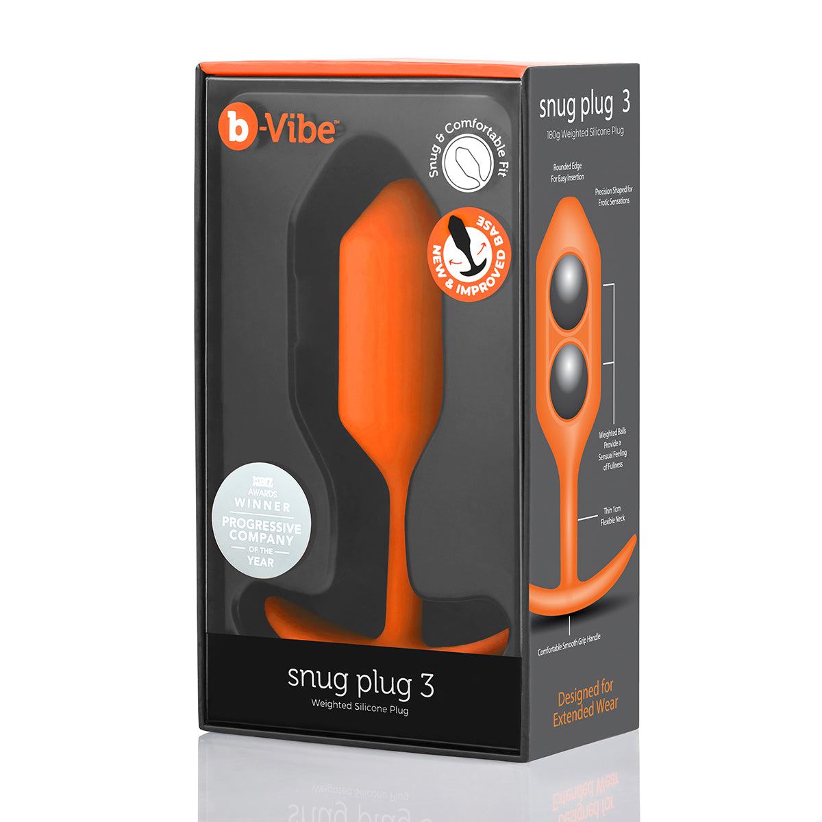 Large Orange B-Vibe Snug Plug 3 | Anal Toys Intimates Adult Boutique