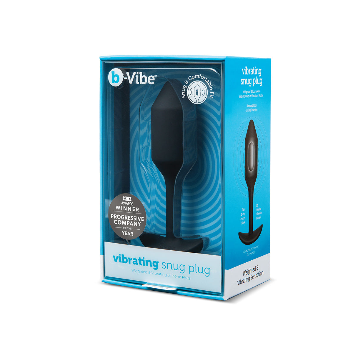 B-Vibe Vibrating Snug Plug 2 (M) - Black | Anal Toys Intimates Adult Boutique