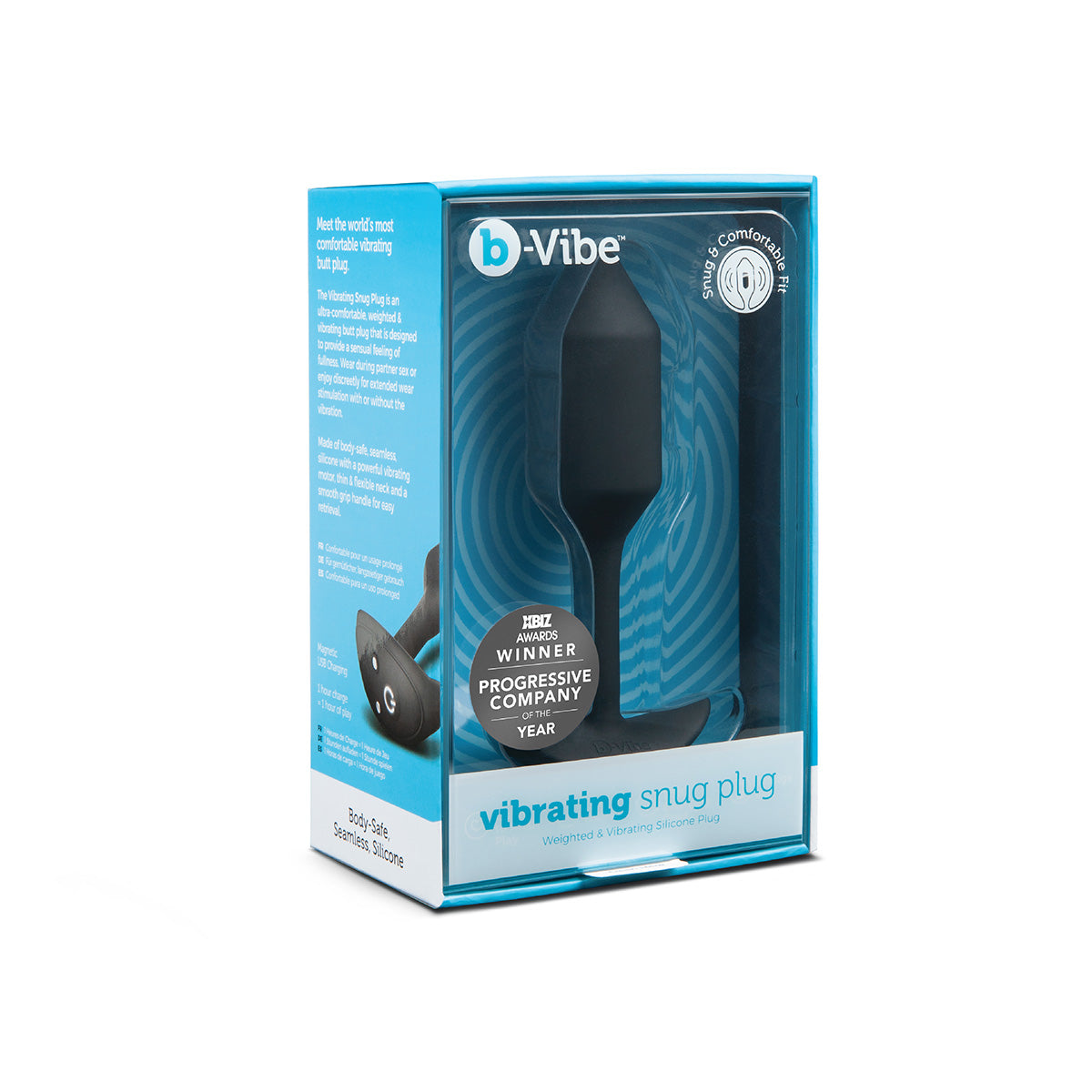 B-Vibe Vibrating Snug Plug 2 (M) - Black | Anal Toys Intimates Adult Boutique