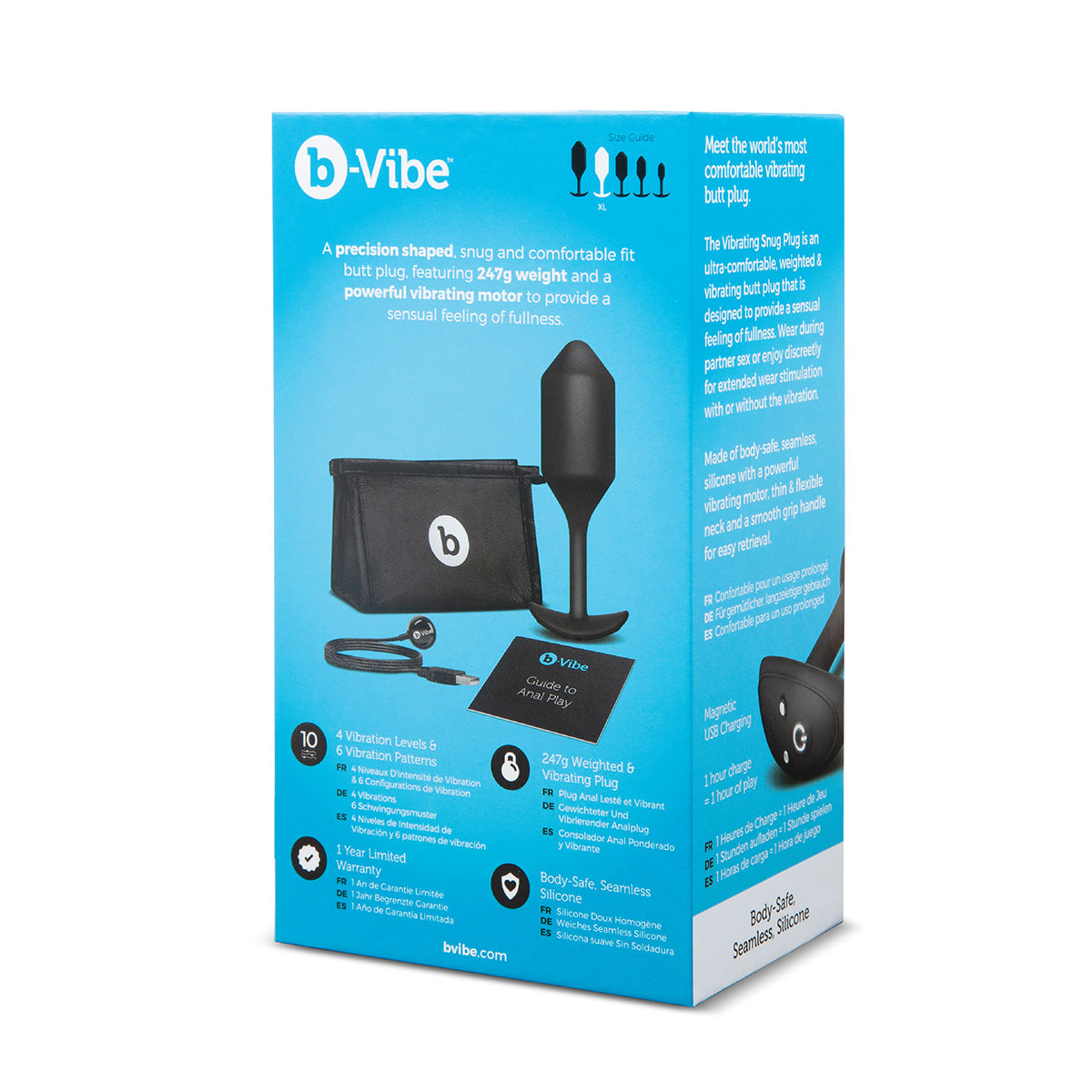 B-Vibe Vibrating Snug Plug 4 (XL) - Black Intimates Adult Boutique