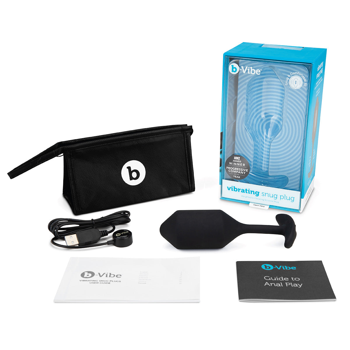 B-Vibe Vibrating Snug Plug 4 (XL) - Black Intimates Adult Boutique