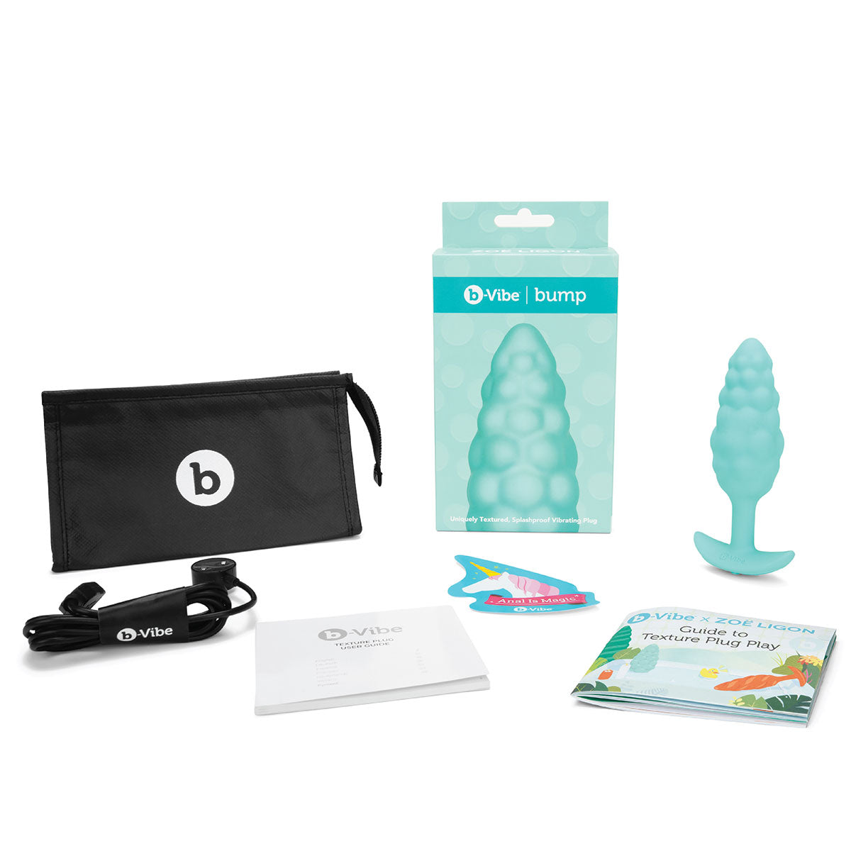 B-Vibe Texture Plug Bump Mint (Small) Intimates Adult Boutique