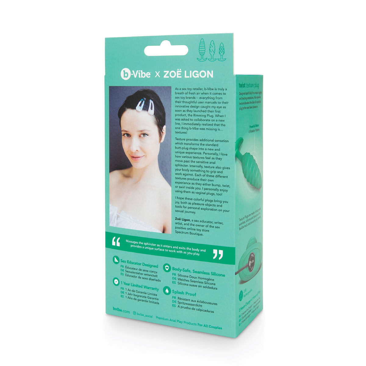 B-Vibe Texture Plug Twist Green | Anal Toys Category Intimates Adult Boutique