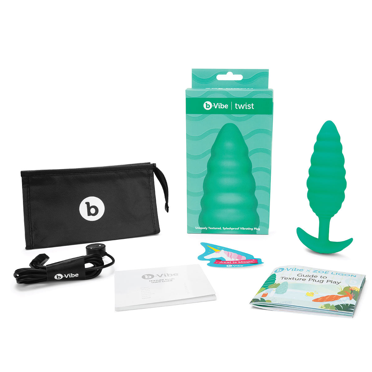 B-Vibe Texture Plug Twist Green | Anal Toys Category Intimates Adult Boutique