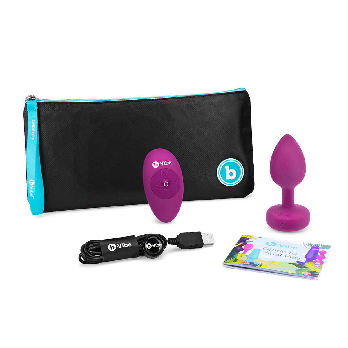 B-Vibe Vibrating Jewel Plug Small-Medium - Fuchsia | Anal Toys Intimates Adult Boutique