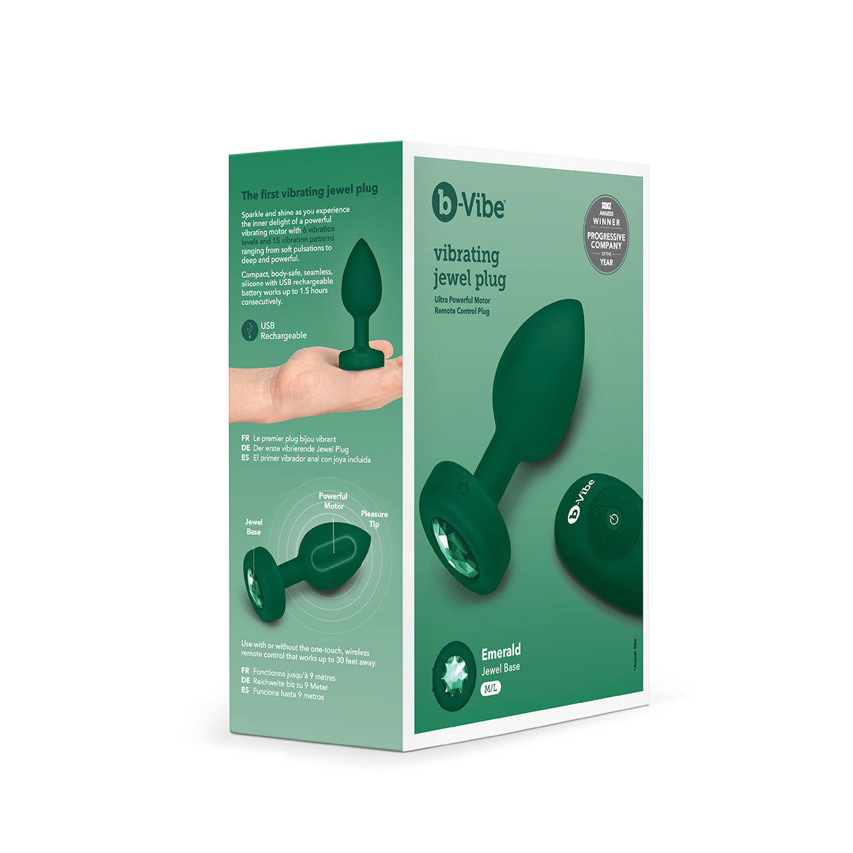 Shop B-Vibe Vibrating Jewel Plug - Emerald | Anal Toys Intimates Adult Boutique