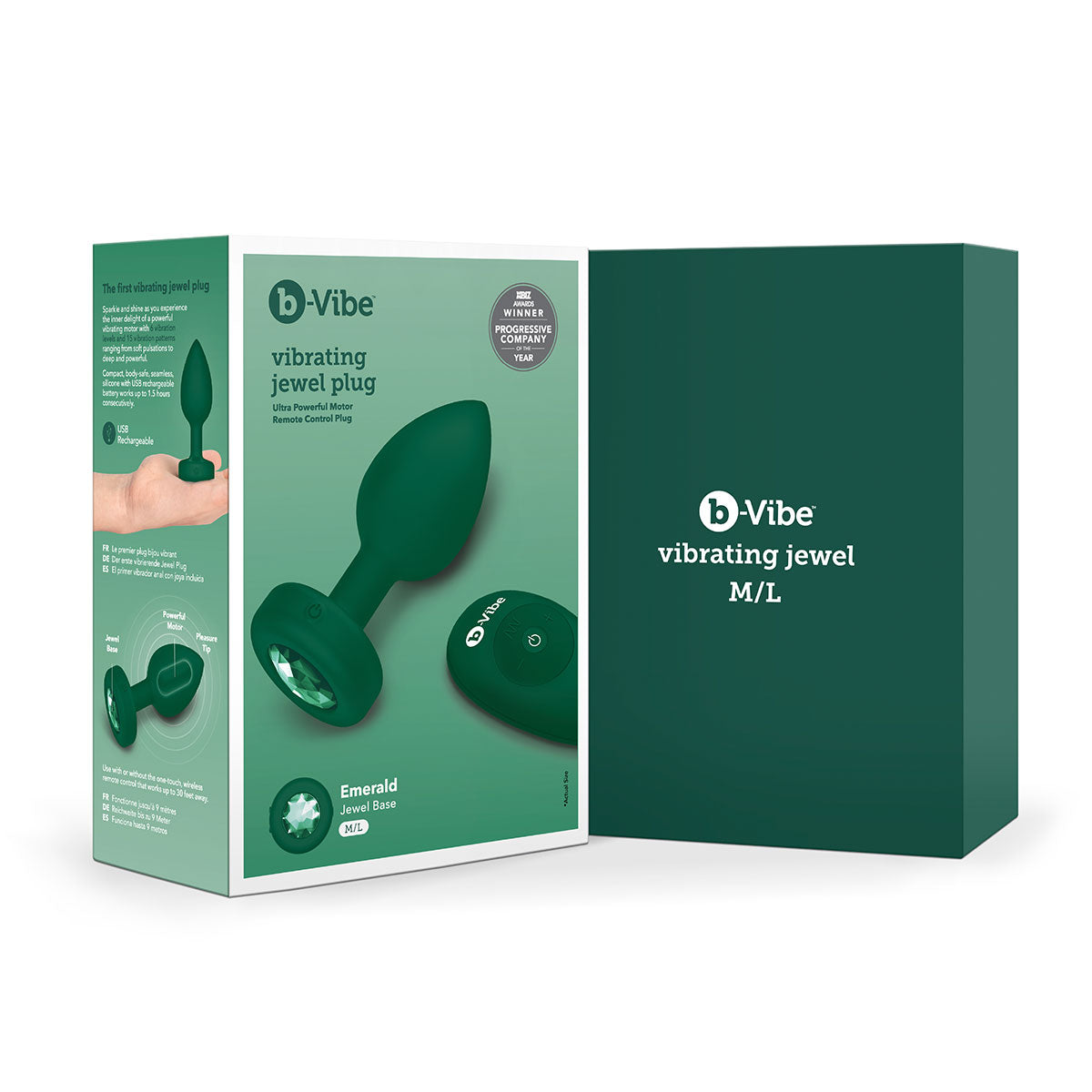 Shop B-Vibe Vibrating Jewel Plug - Emerald | Anal Toys Intimates Adult Boutique