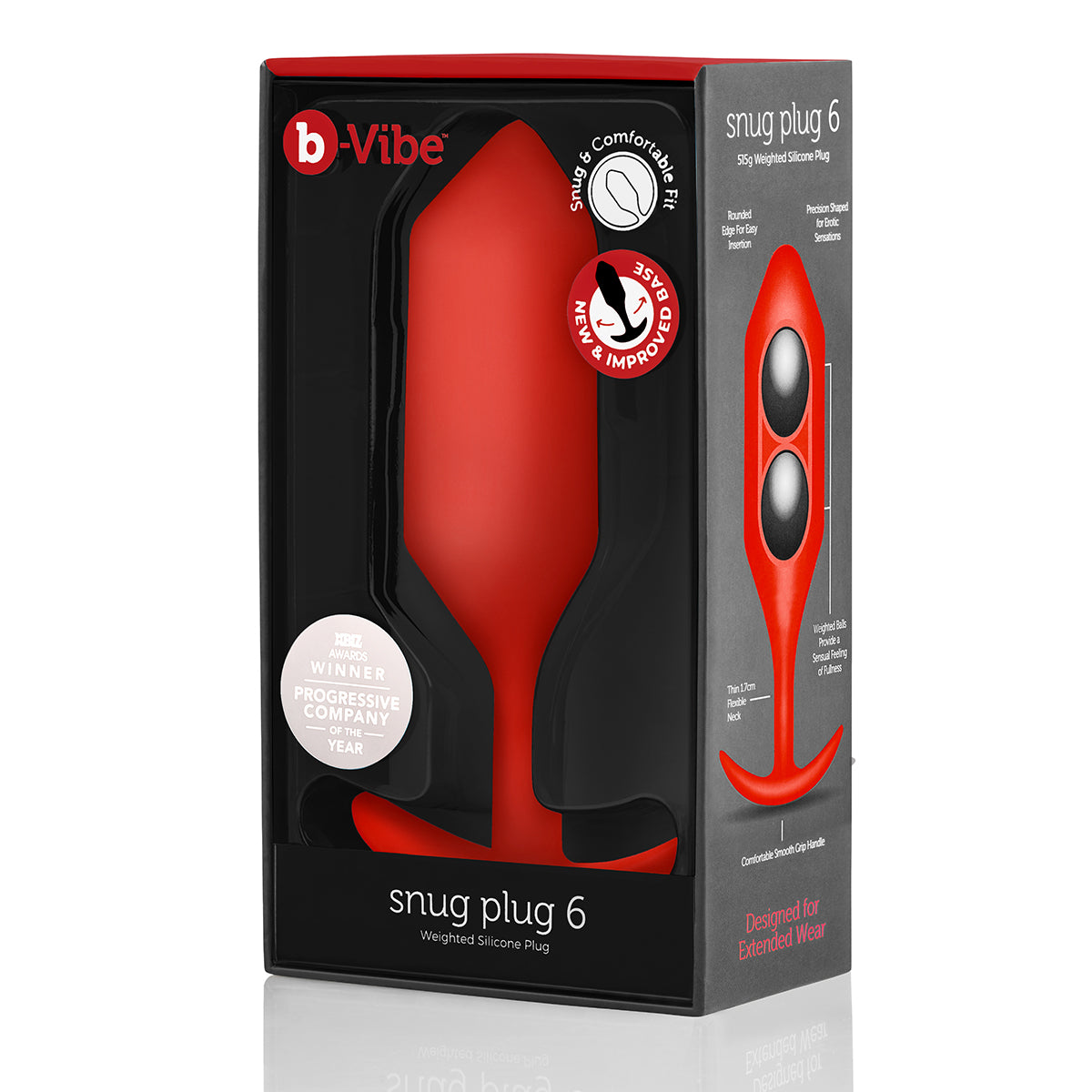 B-Vibe Snug Plug 6 (XXXL) - Red Intimates Adult Boutique