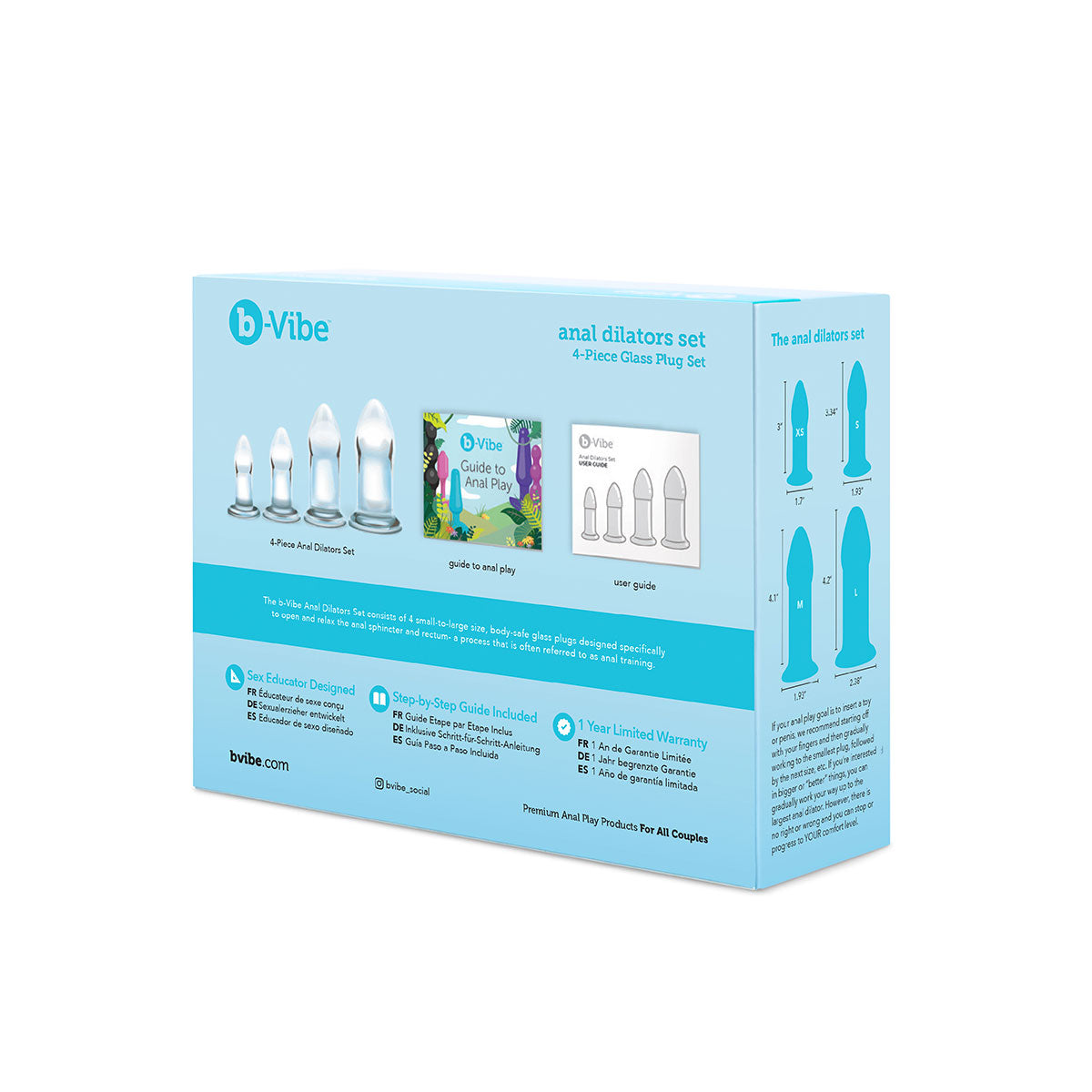 B-Vibe Glass Anal Dilators Set - Anal Toys Collection Intimates Adult Boutique