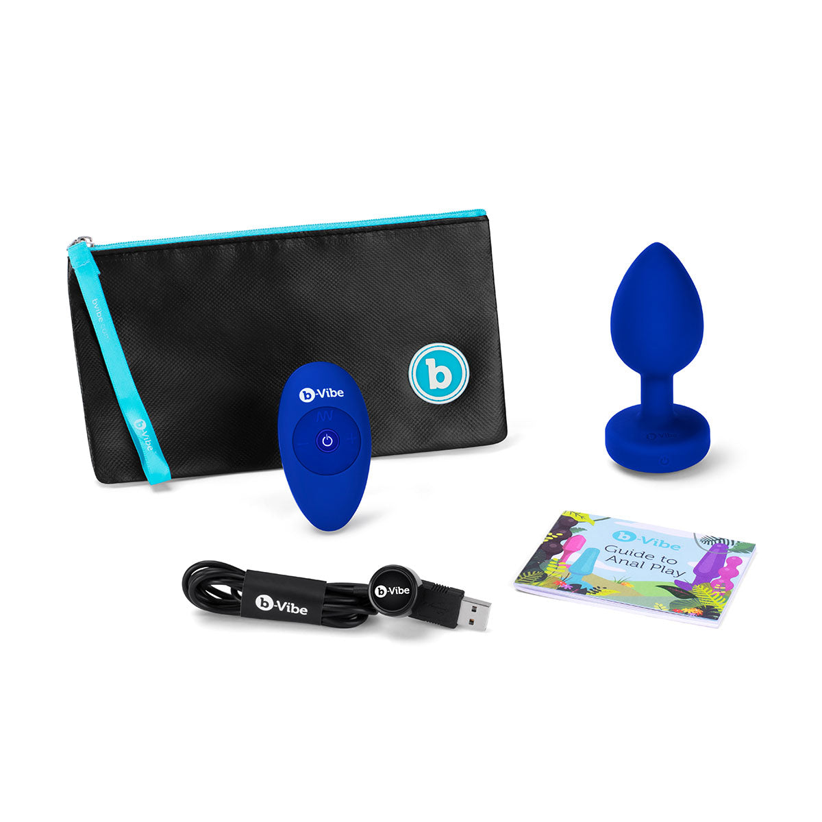 Blue Sapphire B-Vibe Vibrating Jewel Plug in L-XL Size | Anal Toys Intimates Adult Boutique