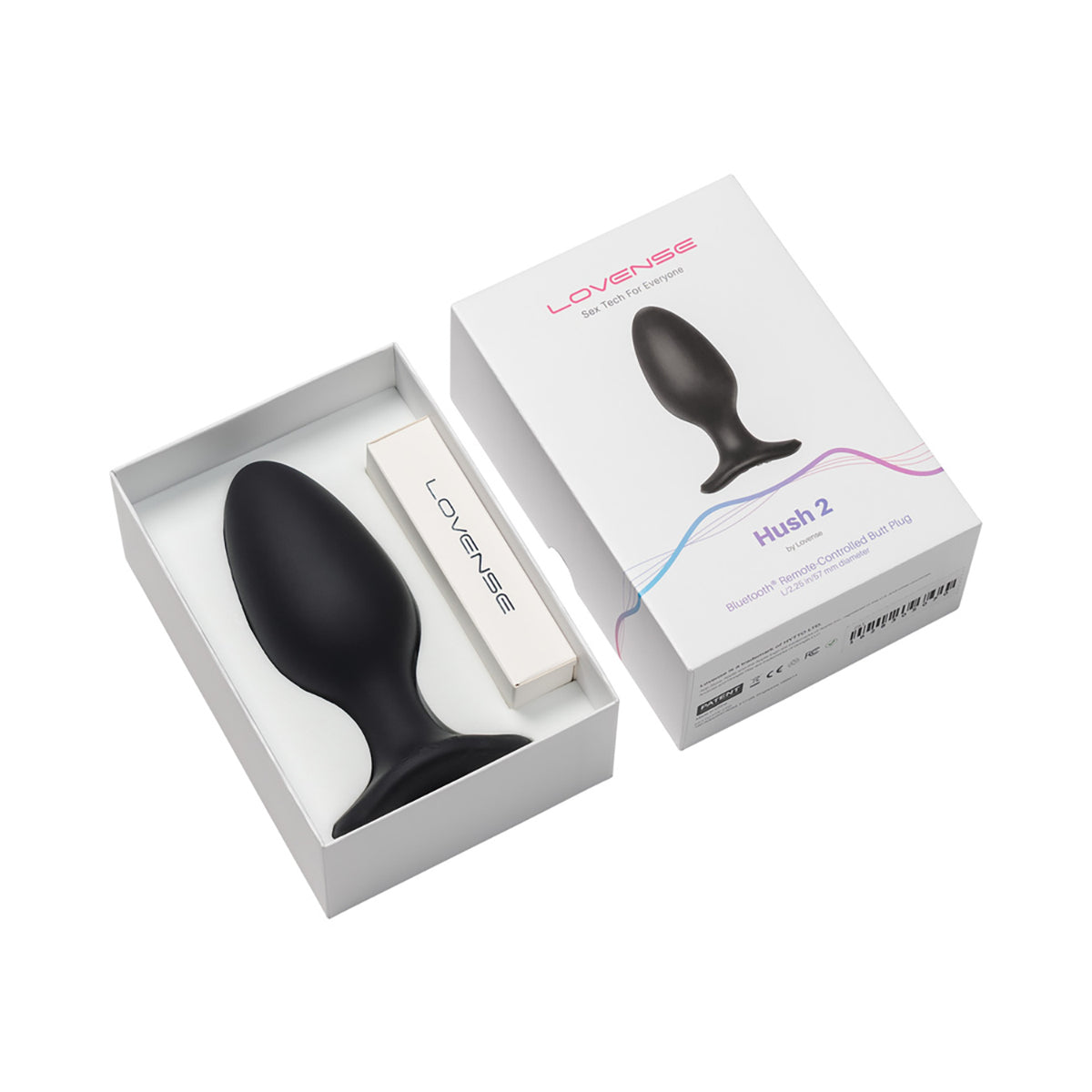 Large Lovense Hush 2 Vibrating Anal Toy - App Based Butt Plug Intimates Adult Boutique