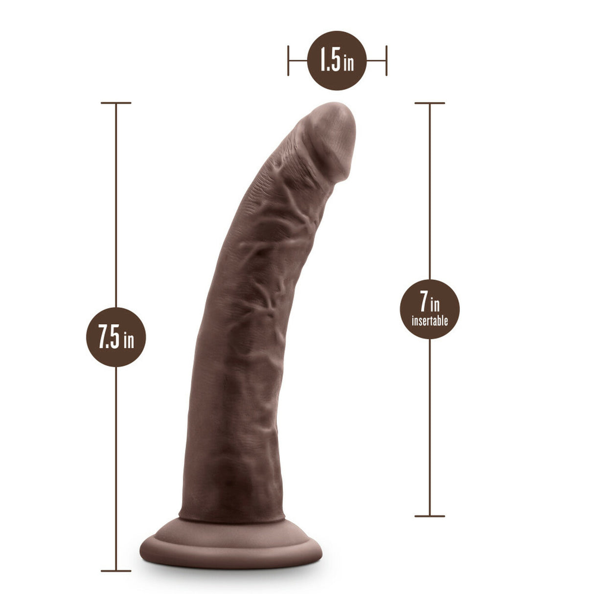 Au Naturel Jack 7in Chocolate Dildo With Suction Cup Intimates Adult Boutique