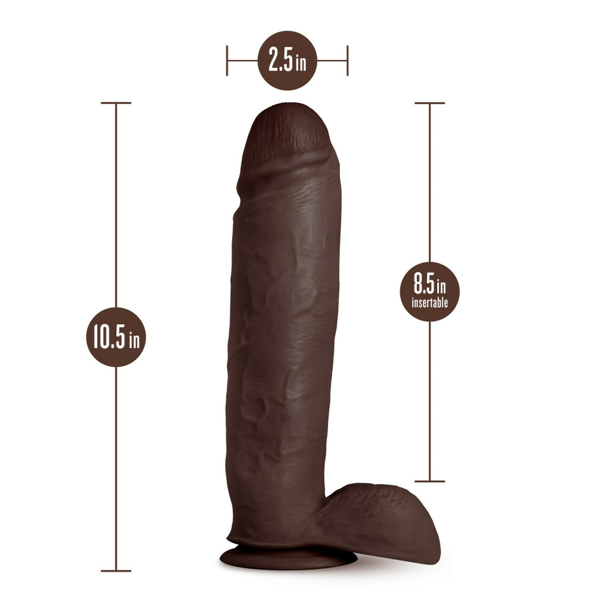 Au Naturel 10in Chocolate Dildo With Suction Cup Intimates Adult Boutique