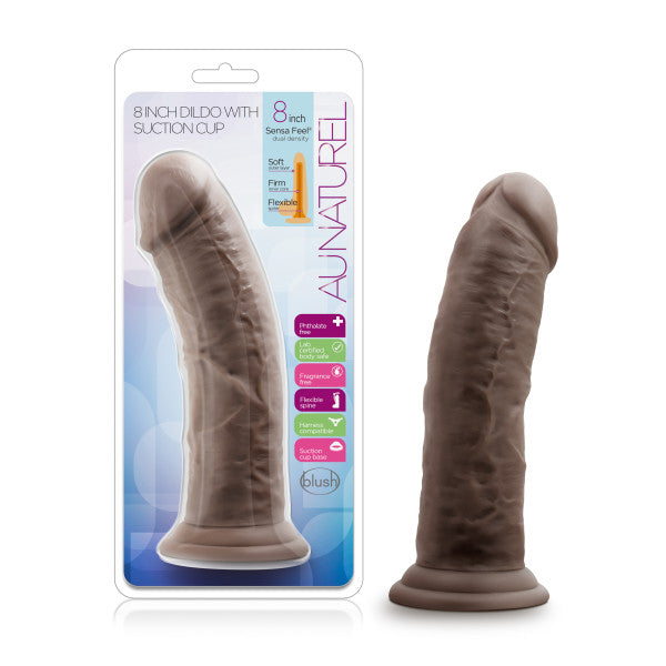 8 inch dildo Au Naturel | Suction Cup Chocolate Dildo Intimates Adult Boutique