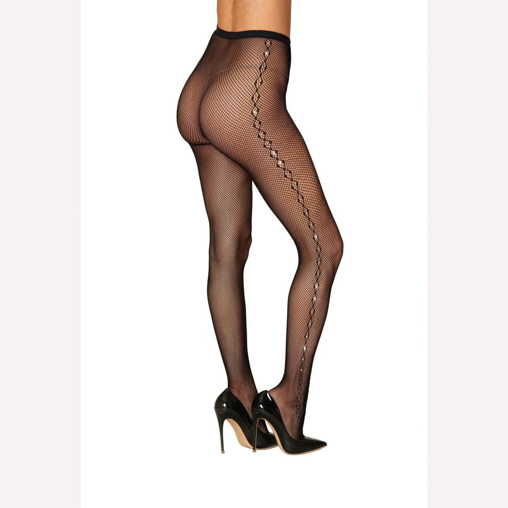 Fishnet Rhinestone Pantyhose Black O/s Intimates Adult Boutique