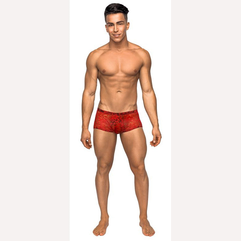 Mini Short Stretch Lace Xl Red