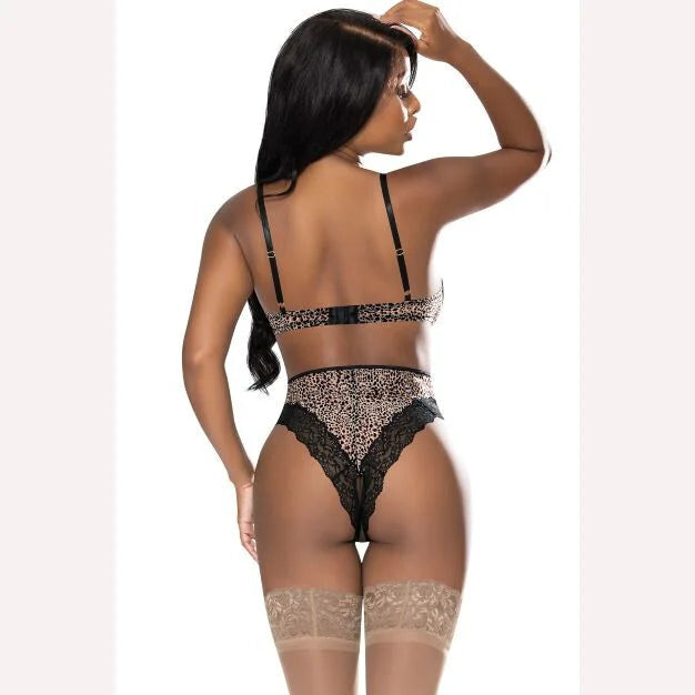 Purrfect Half Cup Teddy W/ Split Crotch Leopard 2xl Intimates Adult Boutique