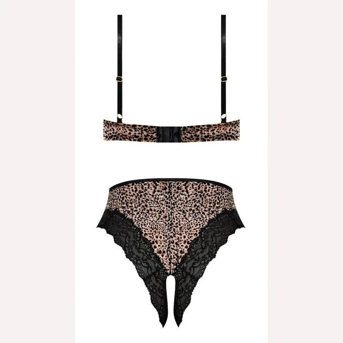 Purrfect Half Cup Teddy W/ Split Crotch Leopard S/m Intimates Adult Boutique