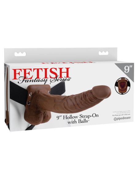 Brown Hollow Strap On for Men: Fetish Fantasy 9 Hollow Strap-On Intimates Adult Boutique