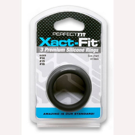 Xact Fit Silicone Rings #14 #15 #16 Black Intimates Adult Boutique