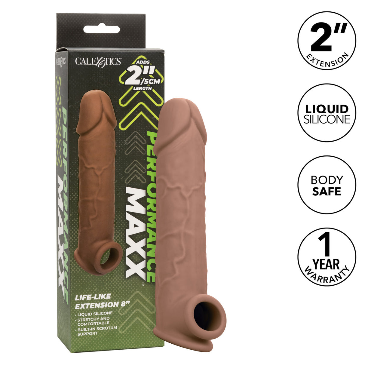 8" Performance Maxx Penis Extension - Brown - Sextoys for Men Intimates Adult Boutique