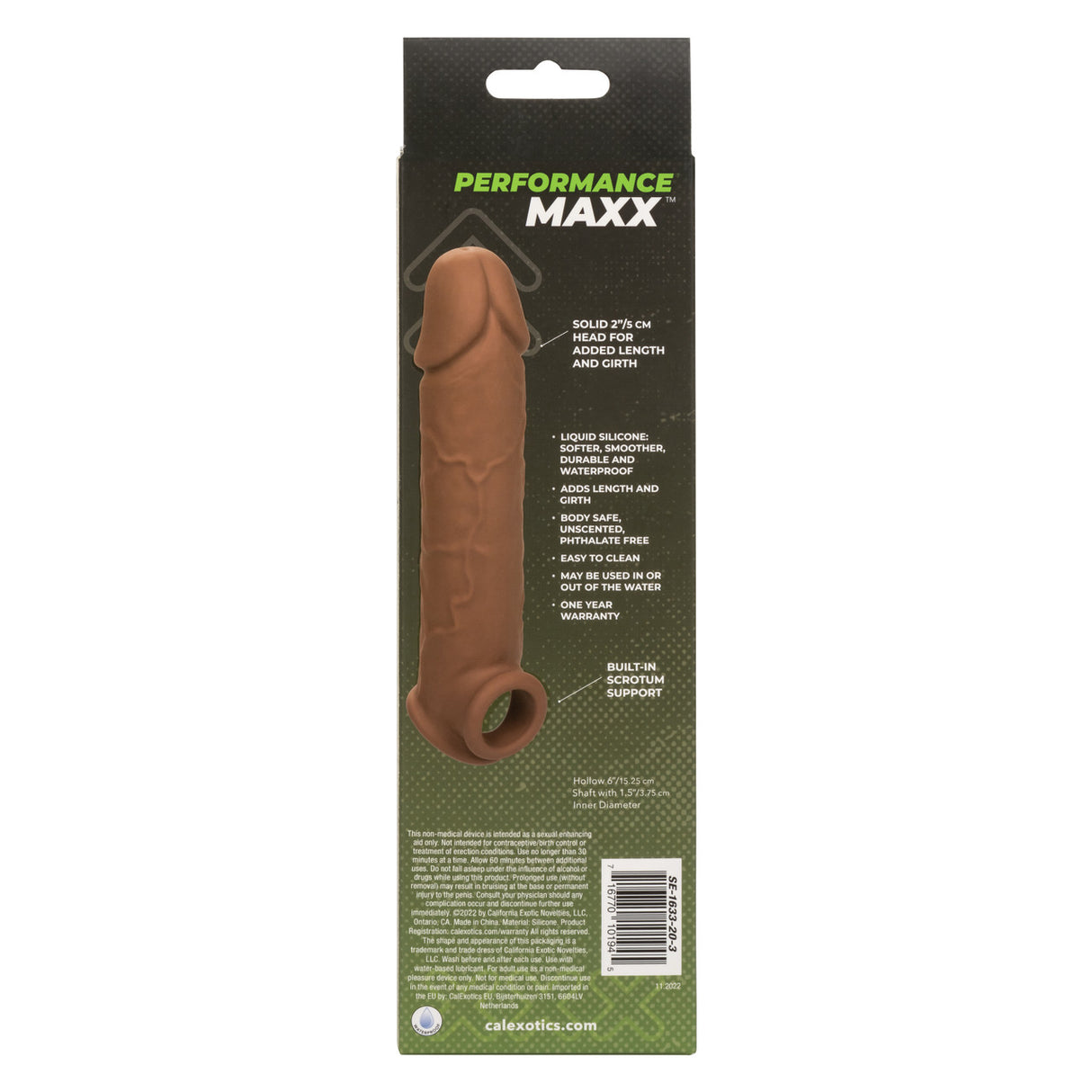 8" Performance Maxx Penis Extension - Brown - Sextoys for Men Intimates Adult Boutique