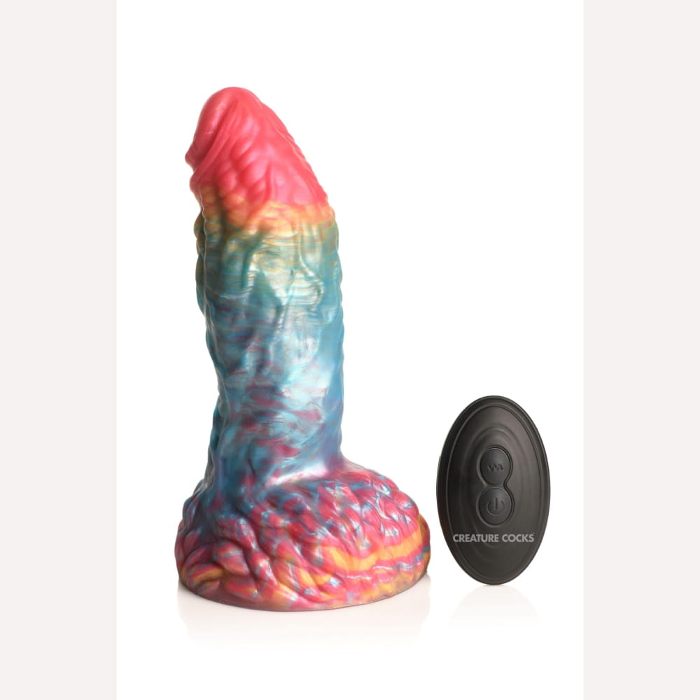 Creature Cocks Rainbow Phoenix Vibrating Silicone Dildo Intimates Adult Boutique