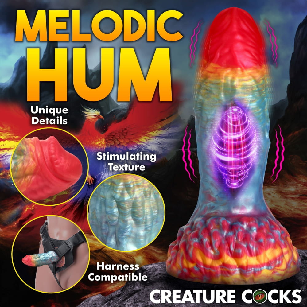 Creature Cocks Rainbow Phoenix Vibrating Silicone Dildo Intimates Adult Boutique