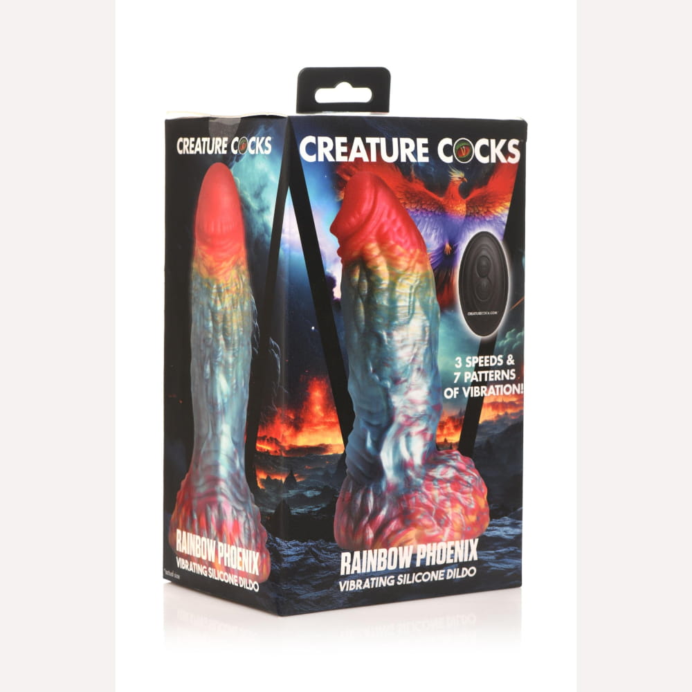 Creature Cocks Rainbow Phoenix Vibrating Silicone Dildo Intimates Adult Boutique