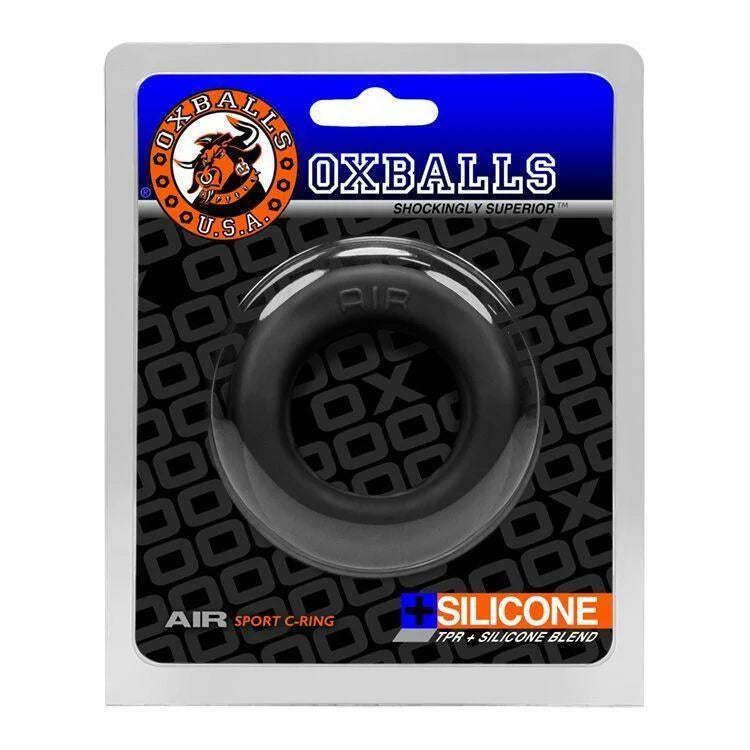 Oxballs Airflow Cock Ring Silicone-tpr Blend Black Ice -Men's Sextoys Intimates Adult Boutique