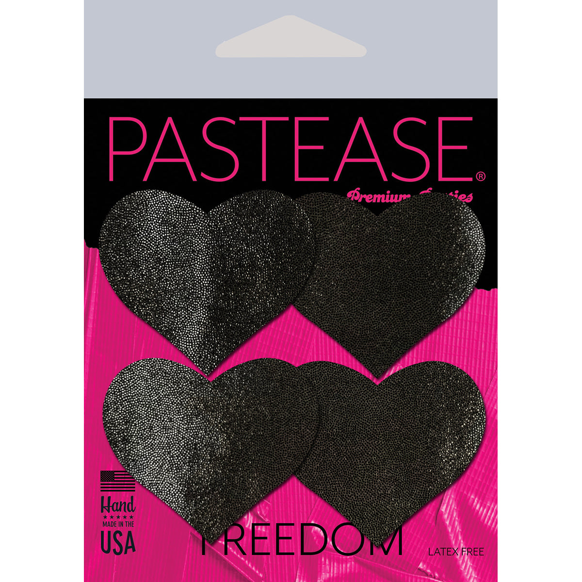 Pastease Petite Hearts Black 4pk Intimates Adult Boutique