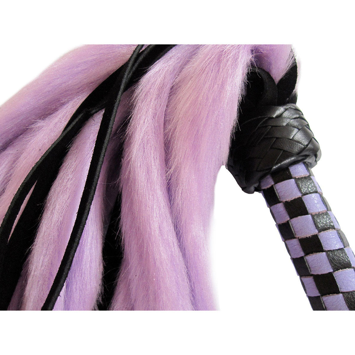 Suede and Fluff MINI Flogger - 18" - Purple-Black Intimates Adult Boutique
