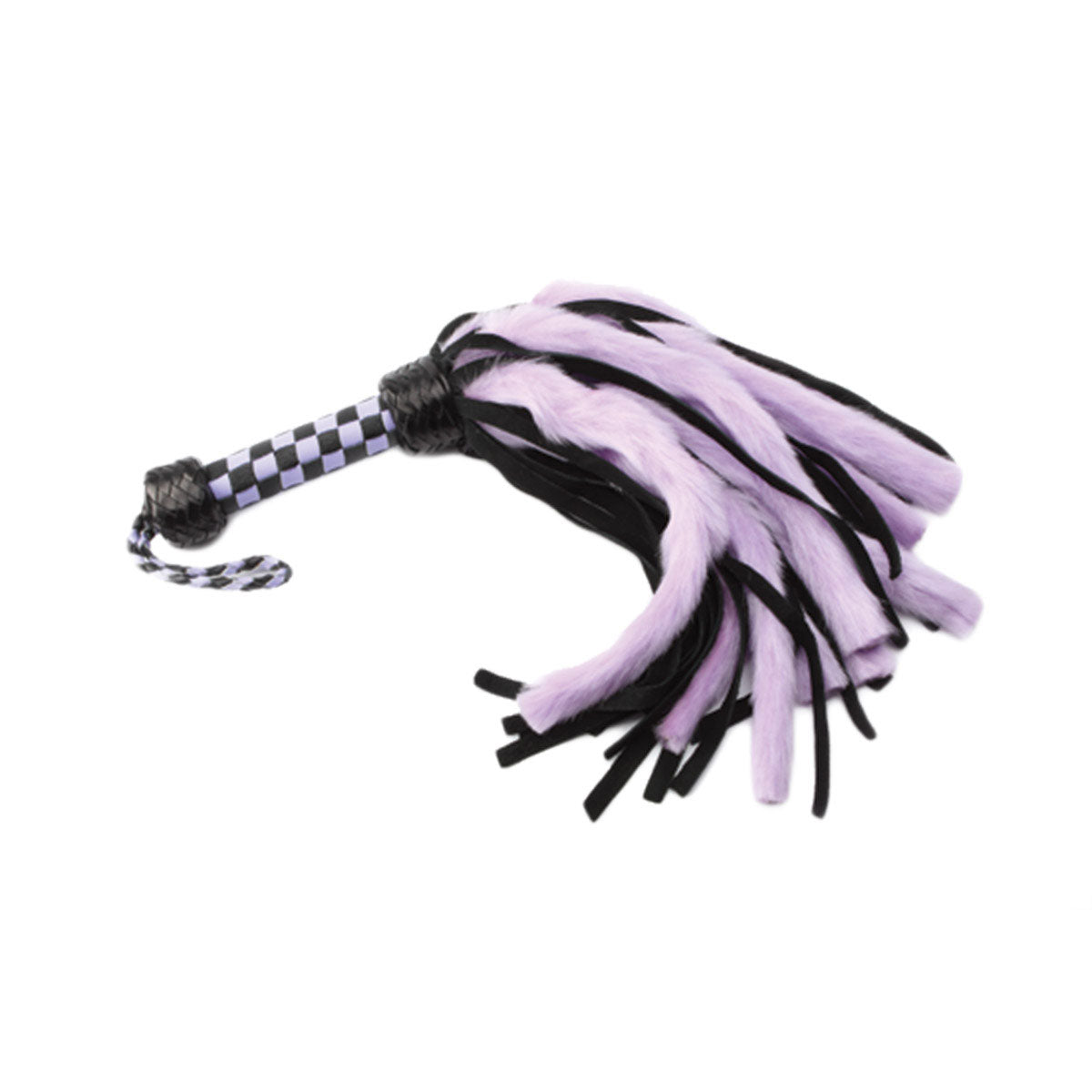 Suede and Fluff MINI Flogger - 18" - Purple-Black Intimates Adult Boutique