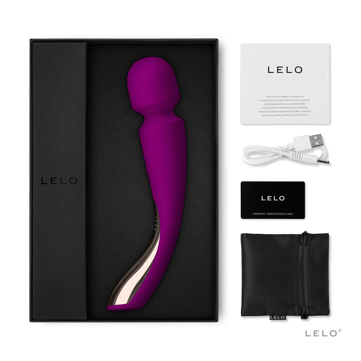 LELO Smart Wand 2 Medium - Deep Rose Intimates Adult Boutique
