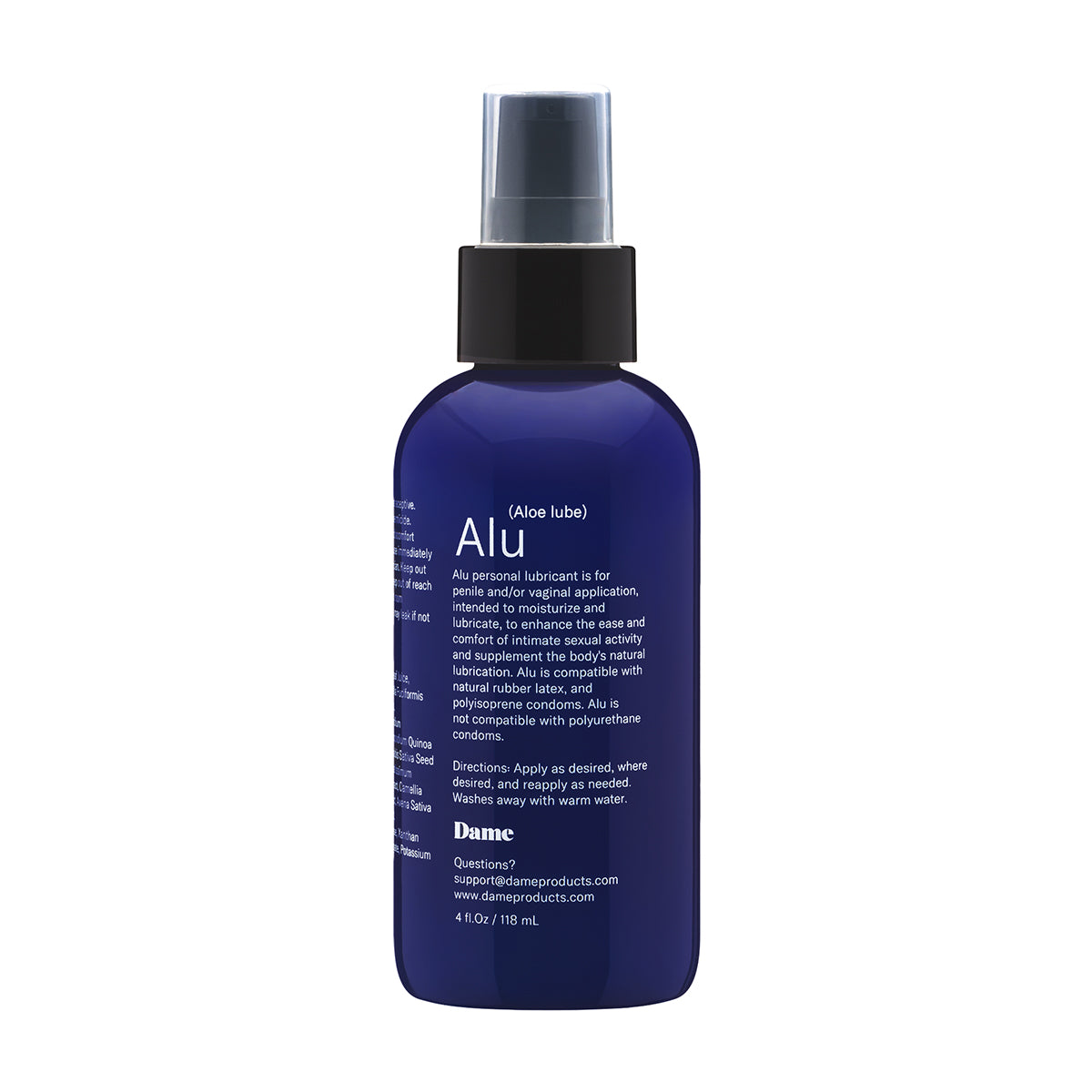 Aloe Lube by Dame 4oz: Natural Lubricant for Intimacy Intimates Adult Boutique