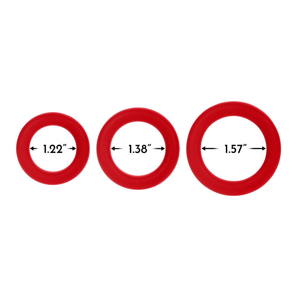 FORTO F-61 C-Ring 3pc Set Red Intimates Adult Boutique