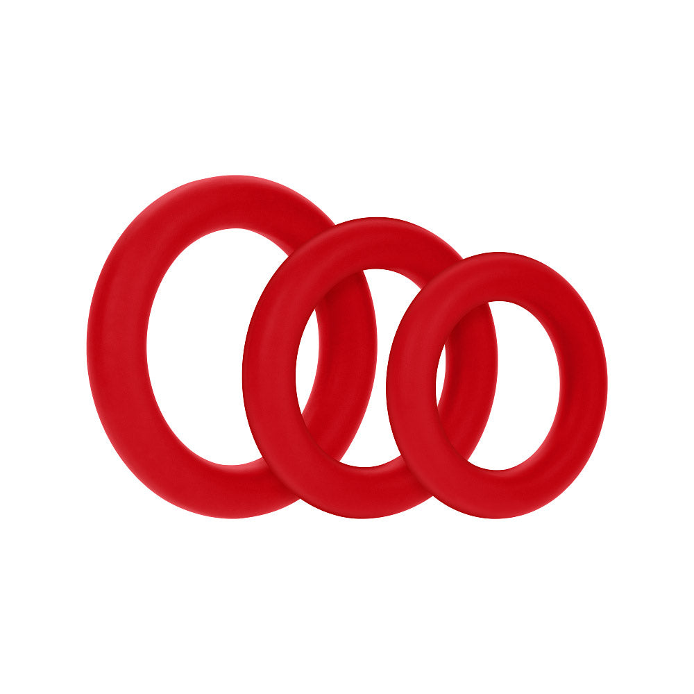FORTO F-61 C-Ring 3pc Set Red Intimates Adult Boutique