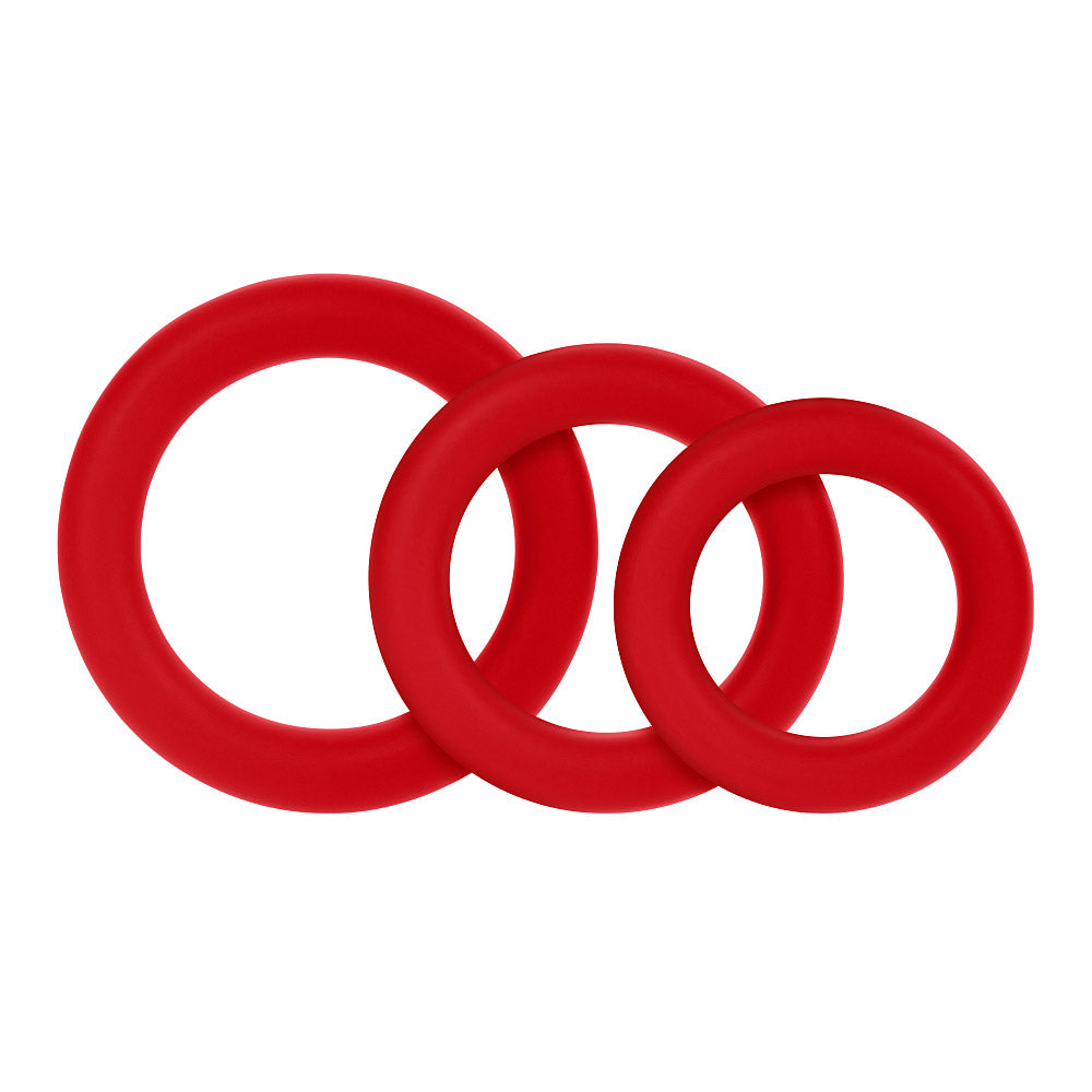 FORTO F-61 C-Ring 3pc Set Red Intimates Adult Boutique