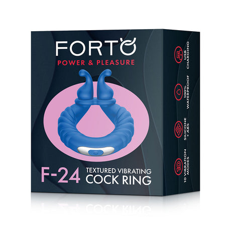 FORTO F-24 Textured Vibrating C-Ring - Blue Intimates Adult Boutique